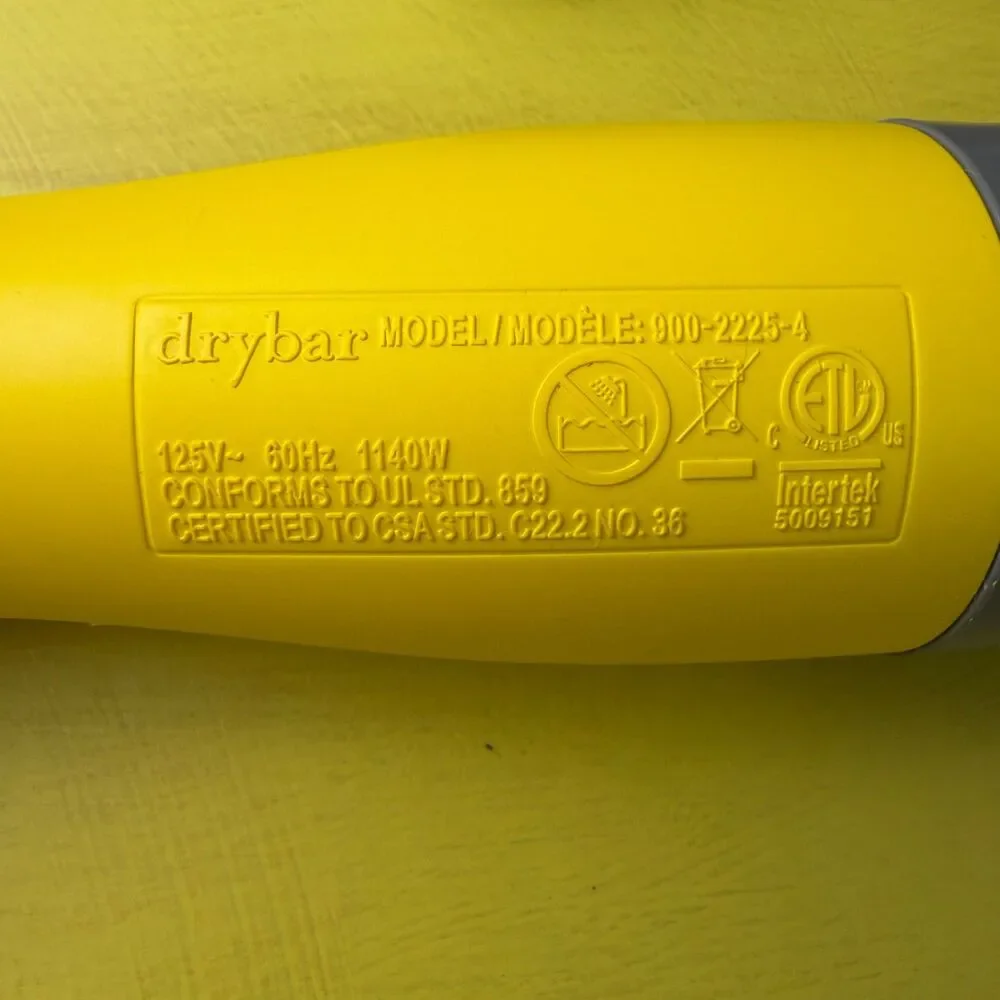 drybar the double shot oval blow dryer brush yellow hot air styling tool